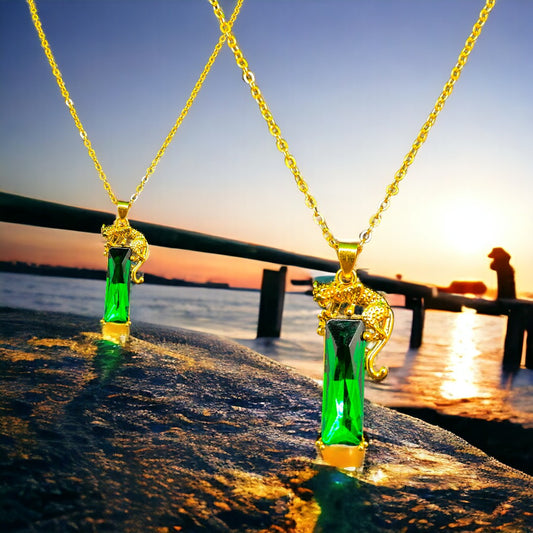 Emerald Necklace Gold Chain