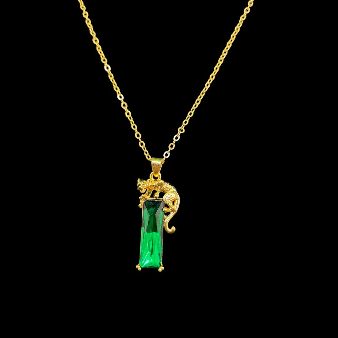 Emerald Necklace Gold Chain